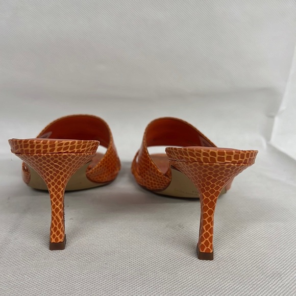 NEW Marc Fisher Queta Sandal Snakeskin Animal Print Strappy Open Sandal orange - Picture 5 of 7